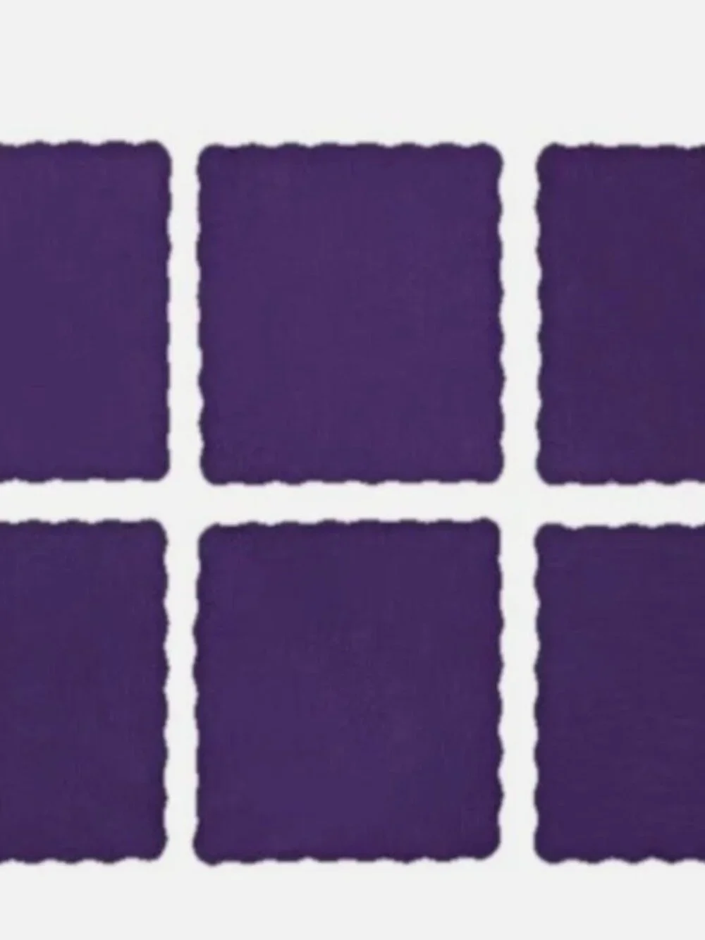 NWT Tory Burch Scalloped Cocktail Linen Napkins Set of 6-Dark Purple